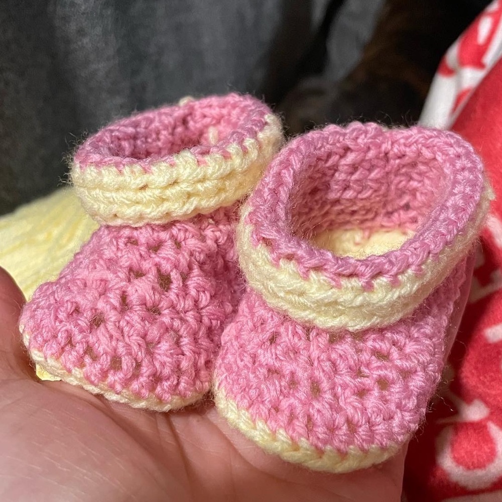 Hand made baby booties